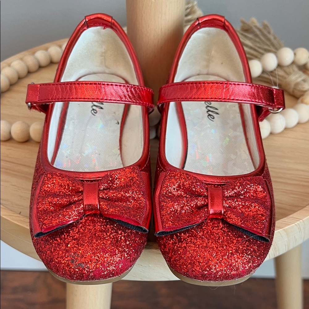 Red Glitter Kids Dress Shoes